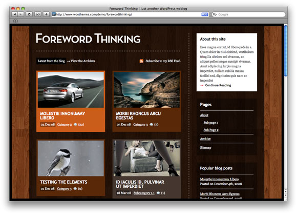 Foreword Thinking wood style with right sidebar