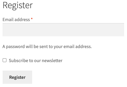 Subscribe to the newsletter in the register form