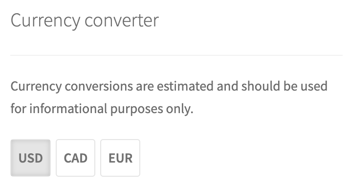 Currency converter widget