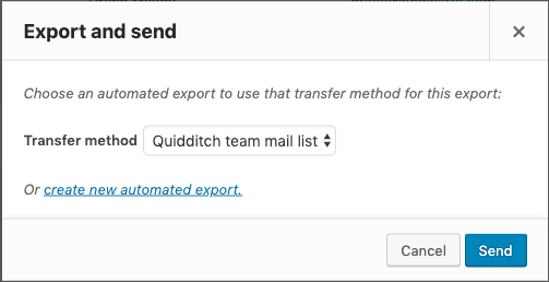 Export and send settings for customers