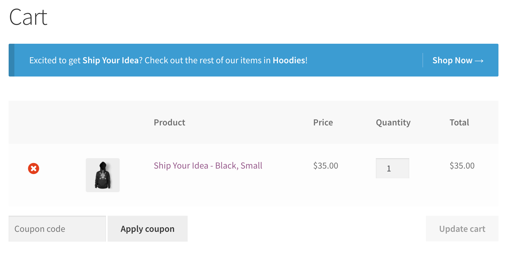 WooCommerce cart notices - category in cart example 1