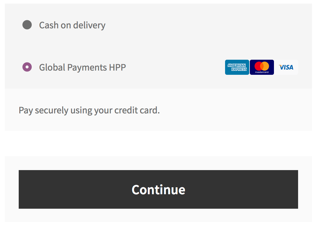 WooCommerce Global Payments HPP checkout experience