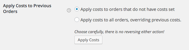WooCommerce cost of goods: apply cost to previous orders