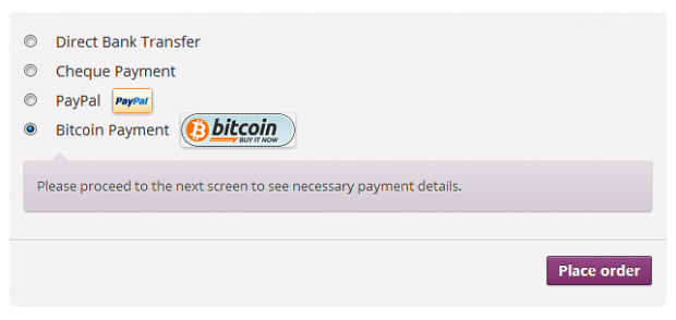 Pay via Bitcoin