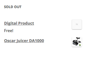 The sold out product widget