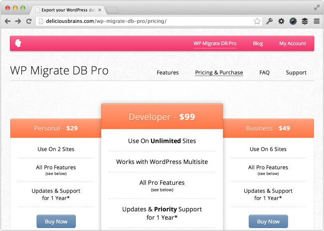 Find out more about WP Migrate DB Pro