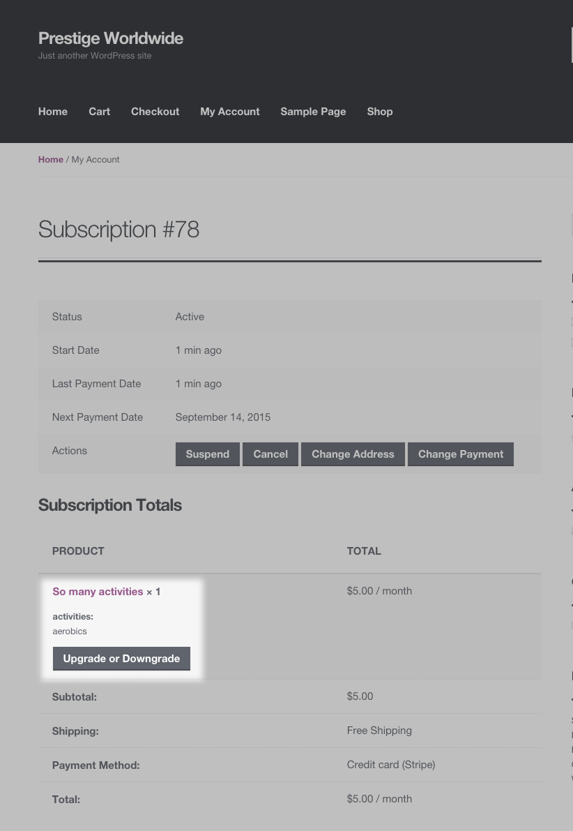 1. Switch Button on View Subscription Page
