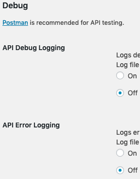 WooCommerce API Manager Debugging Choices