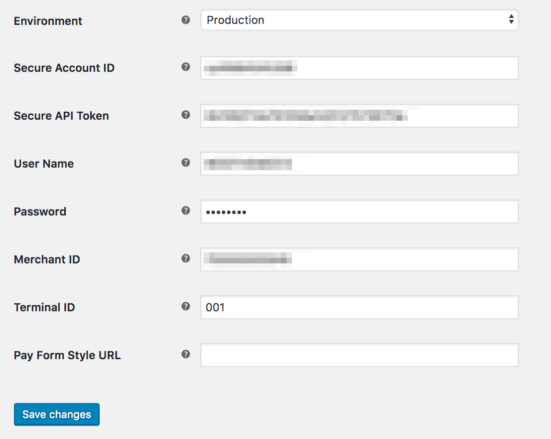 WooCommerce Chase Paymentech connection settings