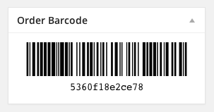 A barcode displayed on the order edit screen