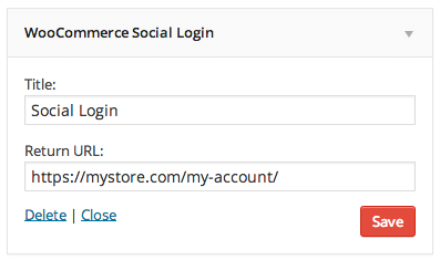 WooCommerce Social Login Widget