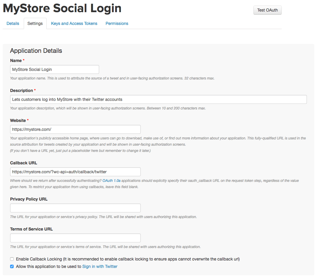 WooCommerce Social Login Confirm Twitter Sign In