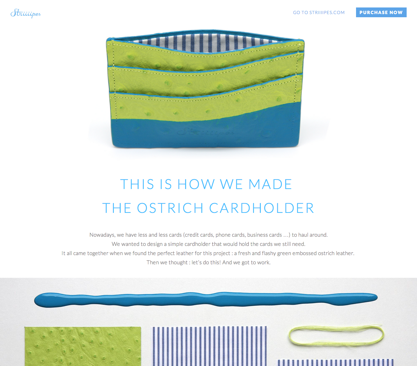 Striiiipes - Landing page - The Green Ostrich Cardholder