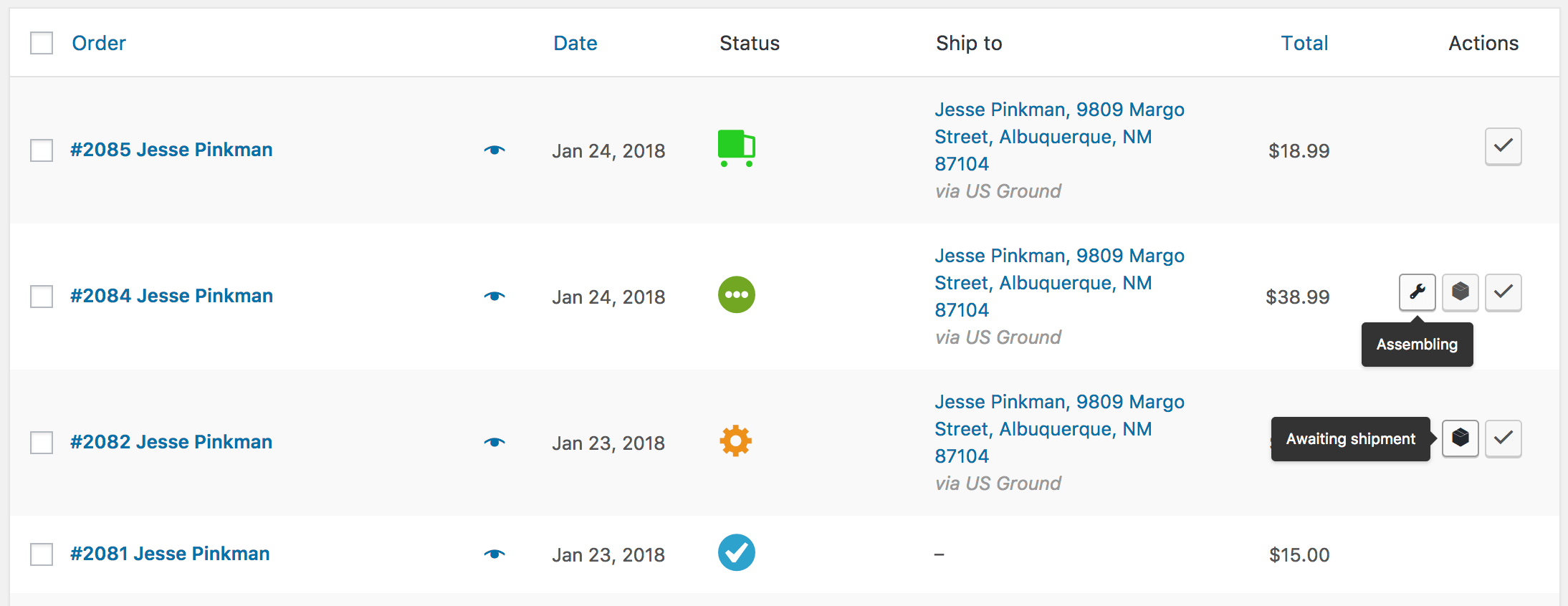 WooCommerce Order Status Manager: Statuses in action