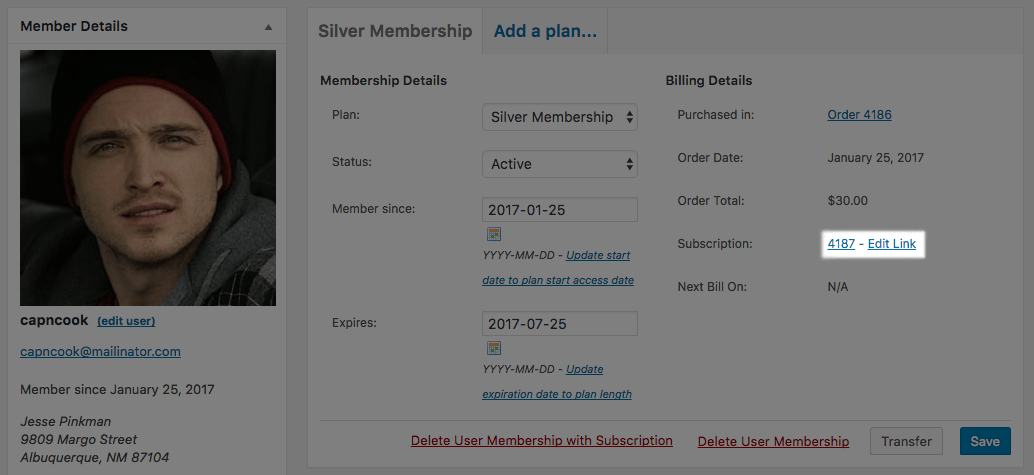 WooCommerce Memberships linked subscription