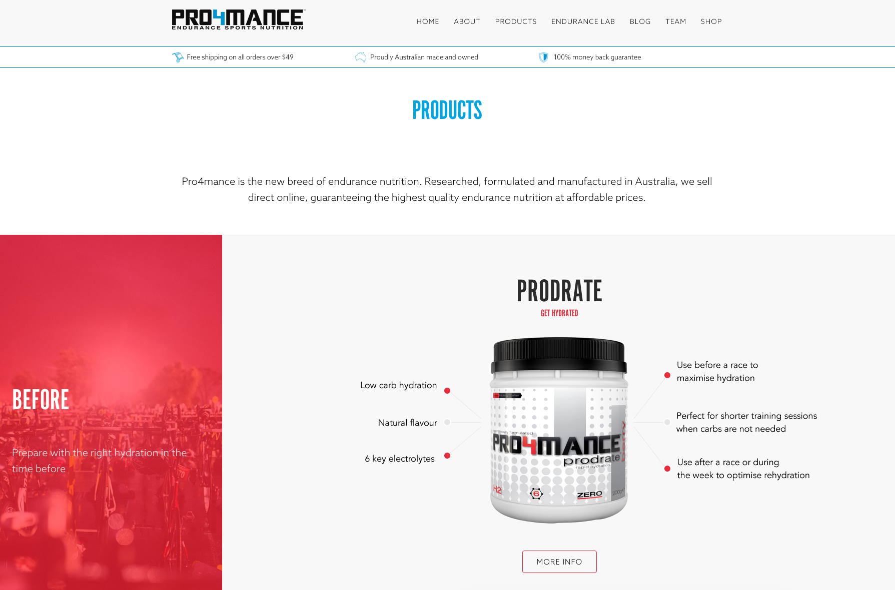 Pro4mance uses a highly customized version of Storefront.