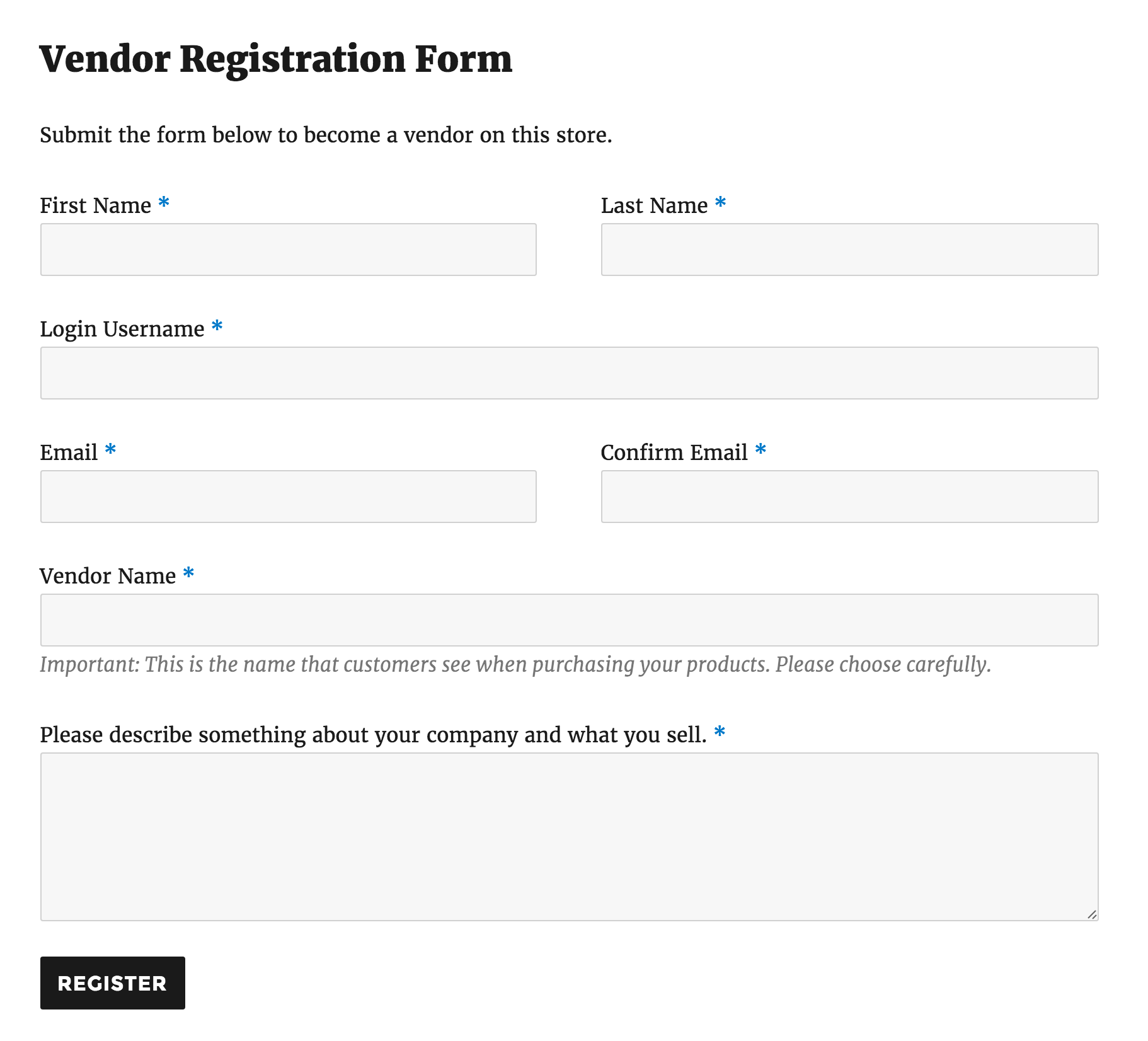 With a simple shortcode, you can display a vendor registration form on your store.