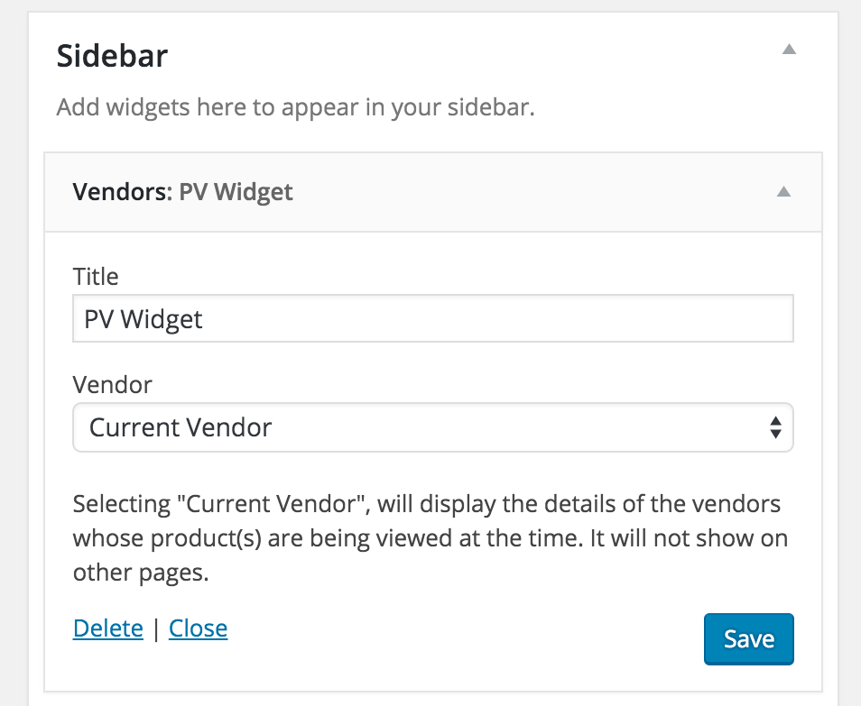 Display information about the current vendor -- or a featured one -- with this widget.