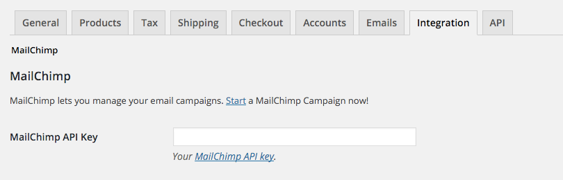 Enter your MailChimp API key here to get started.