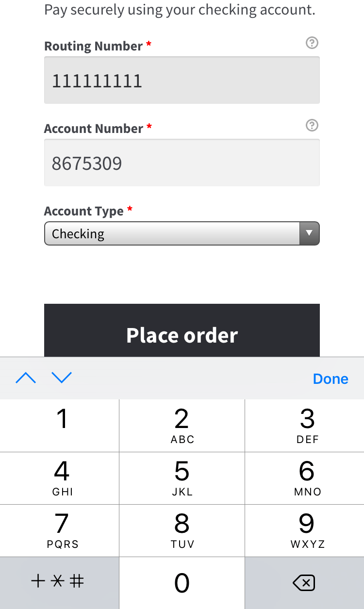 WooCommerce SkyVerge Payment Gateway mobile checkout form - echecks