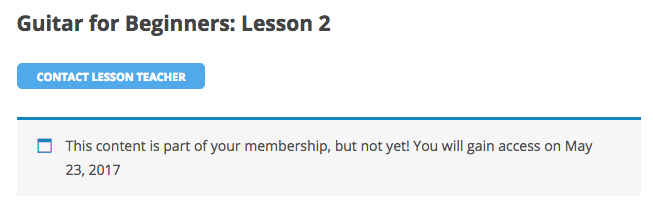 WooCommerce memberships lesson delayed