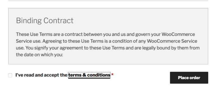 New terms and conditions feature in WooCommerce
