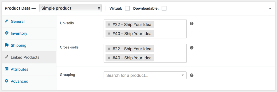 Go to WooCommerce > Products and select the product on which you’d like to show an up-sell or cross-sell.