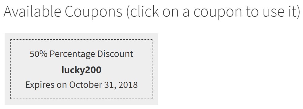 Displaying an available coupon on a page