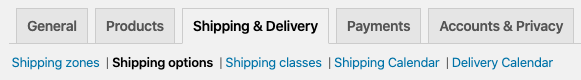 Order Delivery settings menu