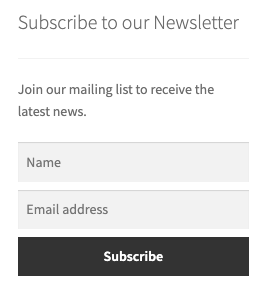 AWeber Newsletter Subscription widget