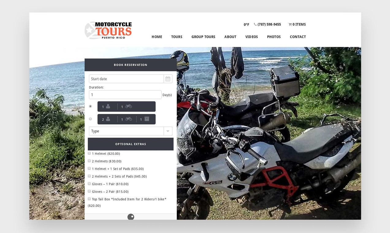 product add-ons for motorcycle tours