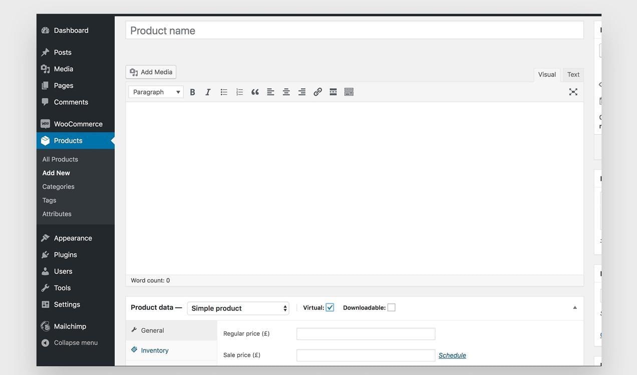 adding a product in WooCommerce