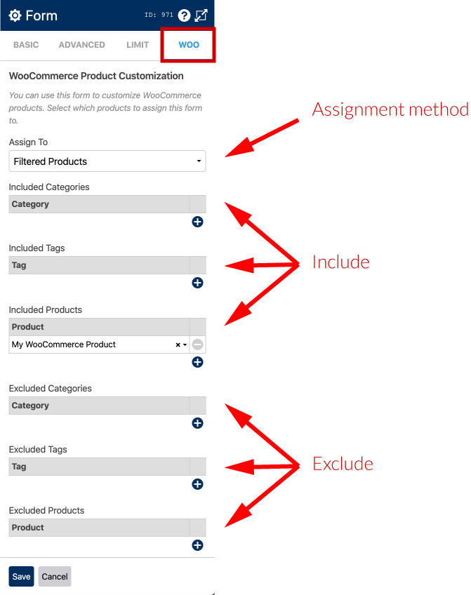 WS Form PRO WooCommerce Product Add Ons - Assignment