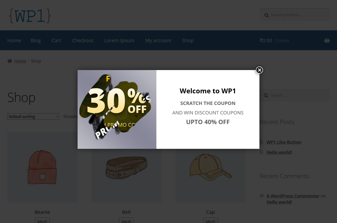 Scratch Coupon for WooCommerce - Scratching Coupon