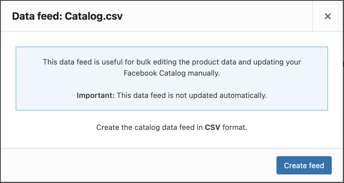 Create the CSV data feed