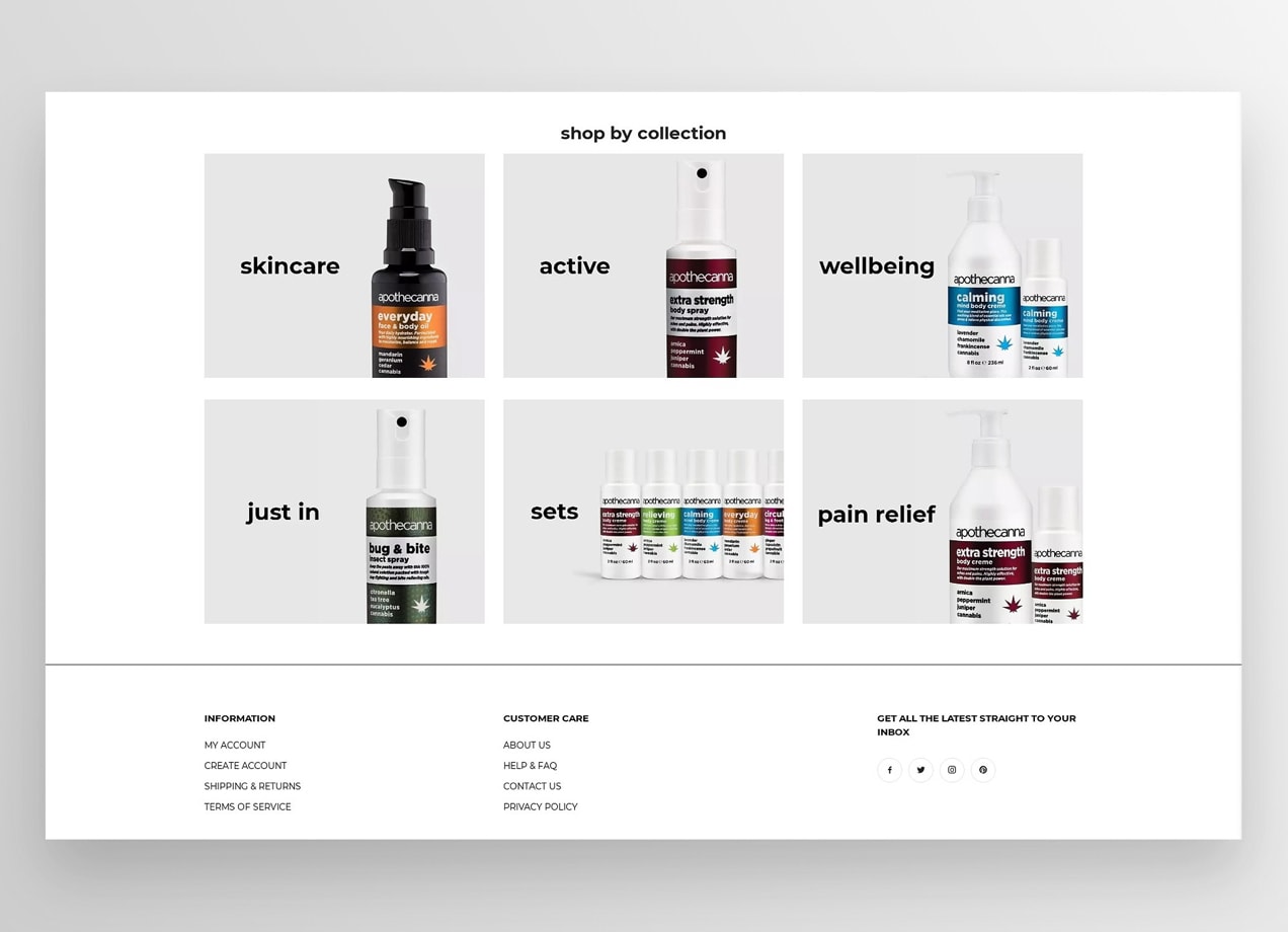 Apothecanna's CBD collections on WooCommerce