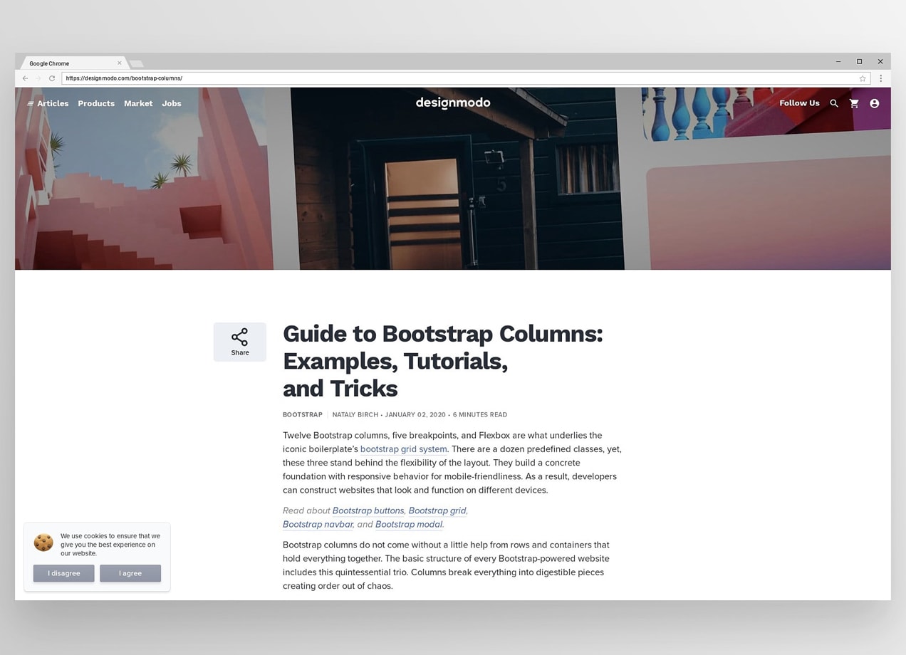 screenshot of blog post - Guide to Bootstrap Columns: Examples, Tutorials, and Tricks
