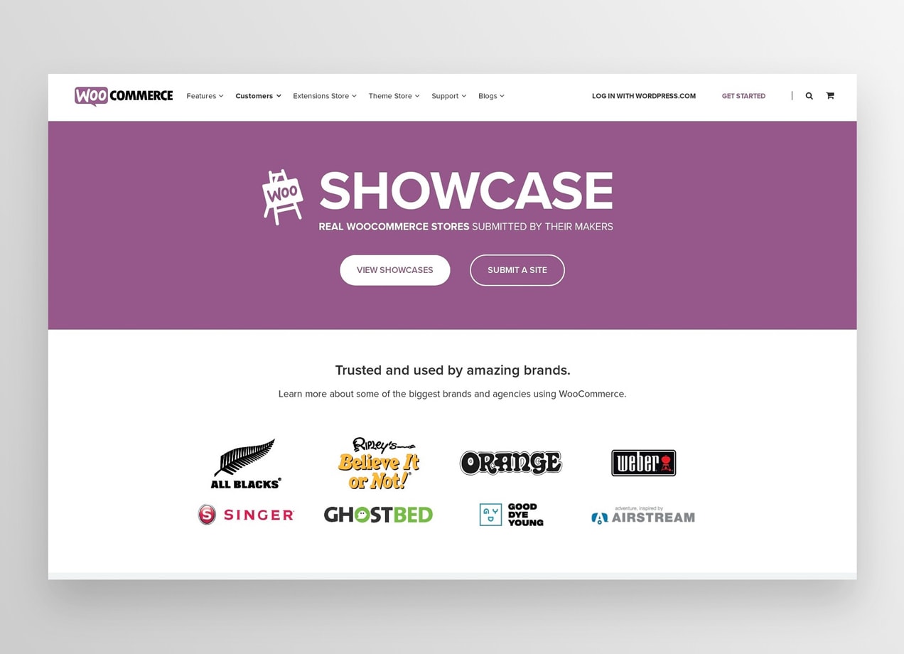 WooCommerce Showcase, with examples of WooCommerce sites
