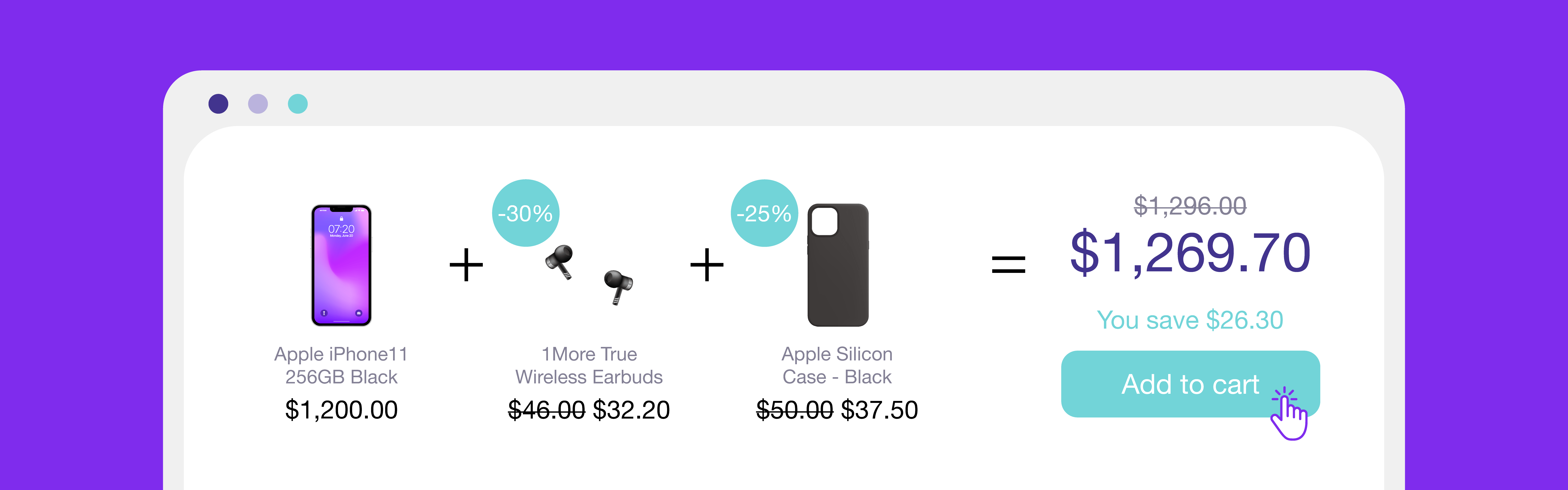 Screenshot of the Frequently Bought Together plugin in action
