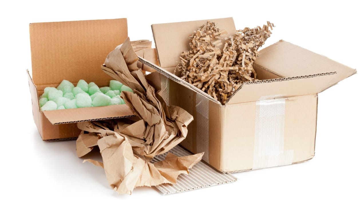 empty boxes with various packing materials