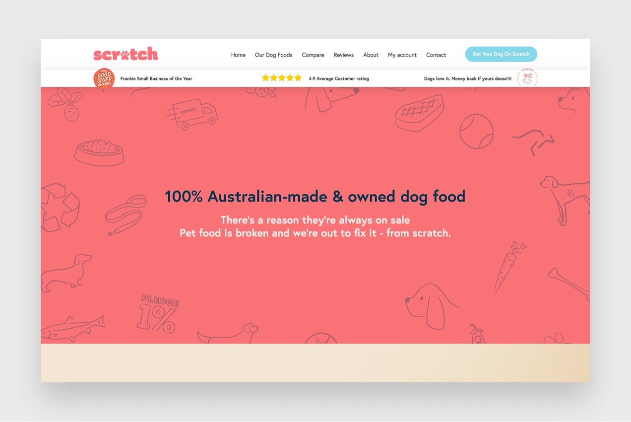 Scratch Pet Foods website