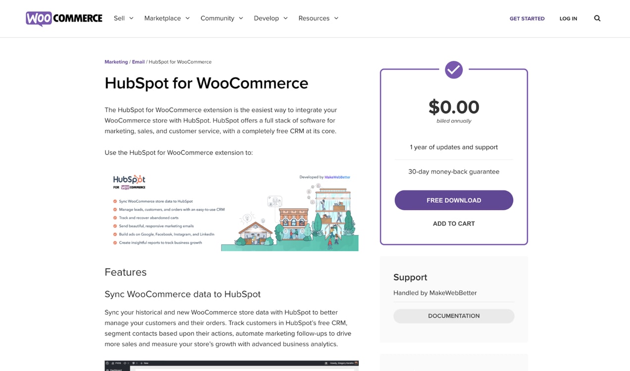 HubSpot for WooCommerce extension