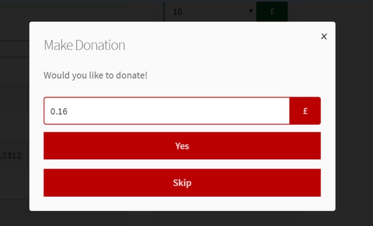 round up option for donations