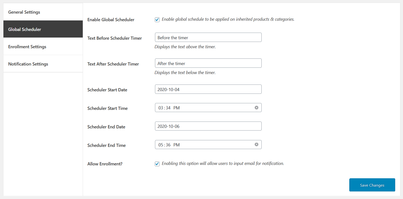 01 availability scheduler for woocommerce global settins
