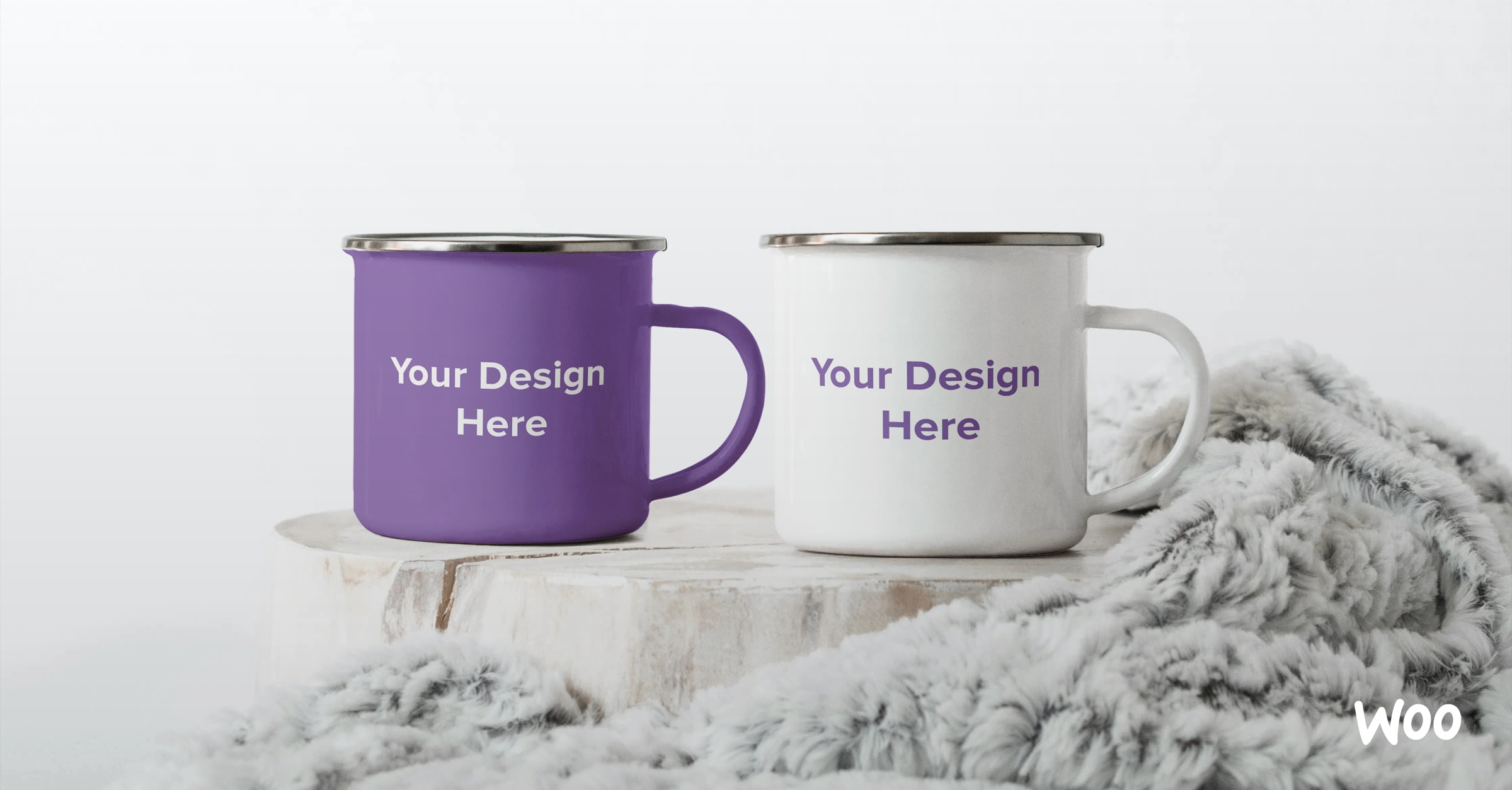 mugs with "your design here" text