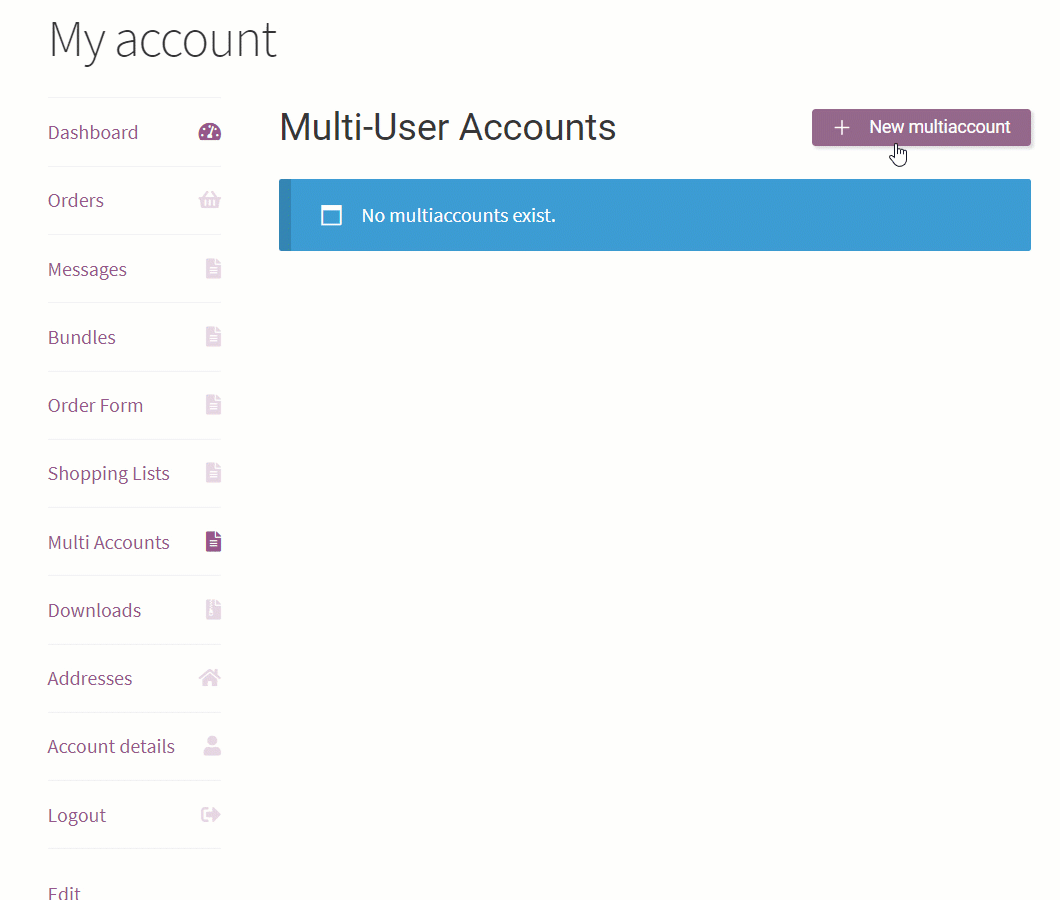 Multi User Accounts View