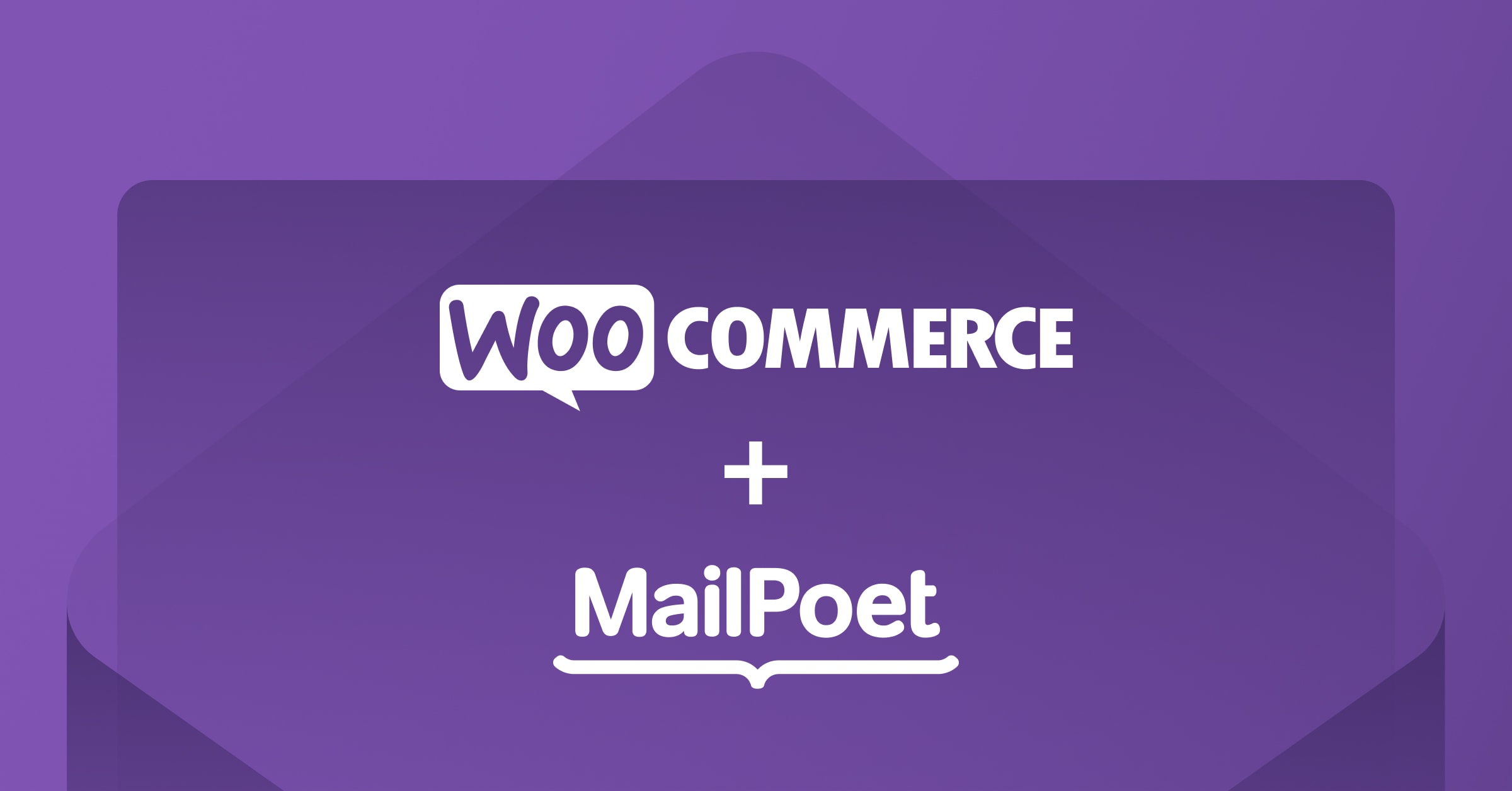 WooCommerce and MailPoet logos on a purple background