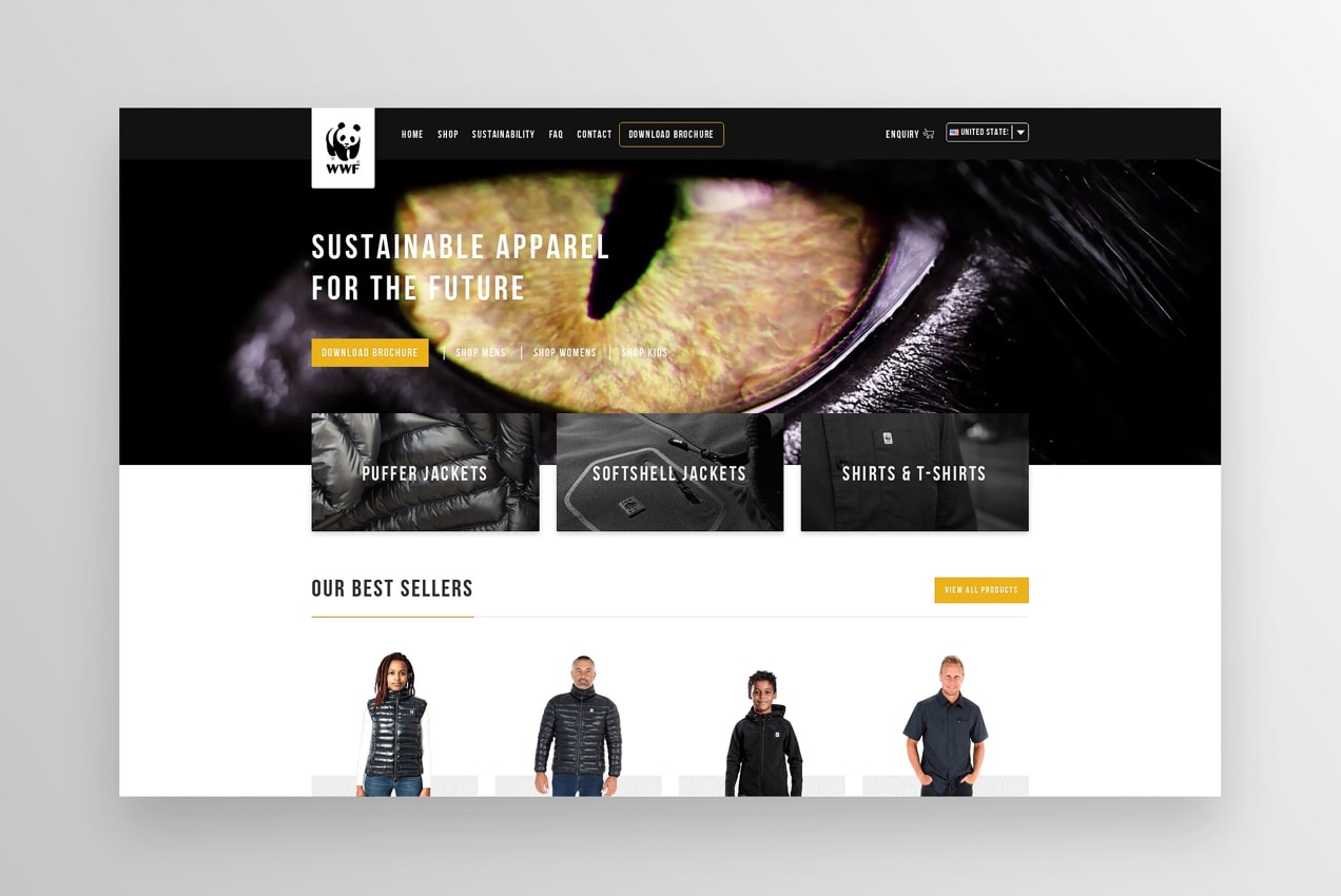 World Wildlife Fund shop with product listings