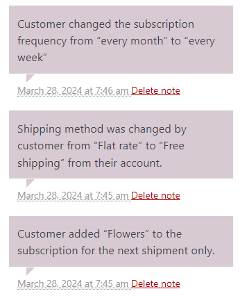 Subscription notes