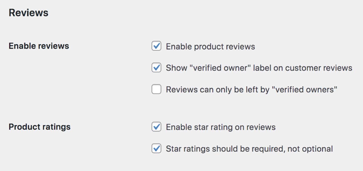 turning reviews on or off with WooCommerce